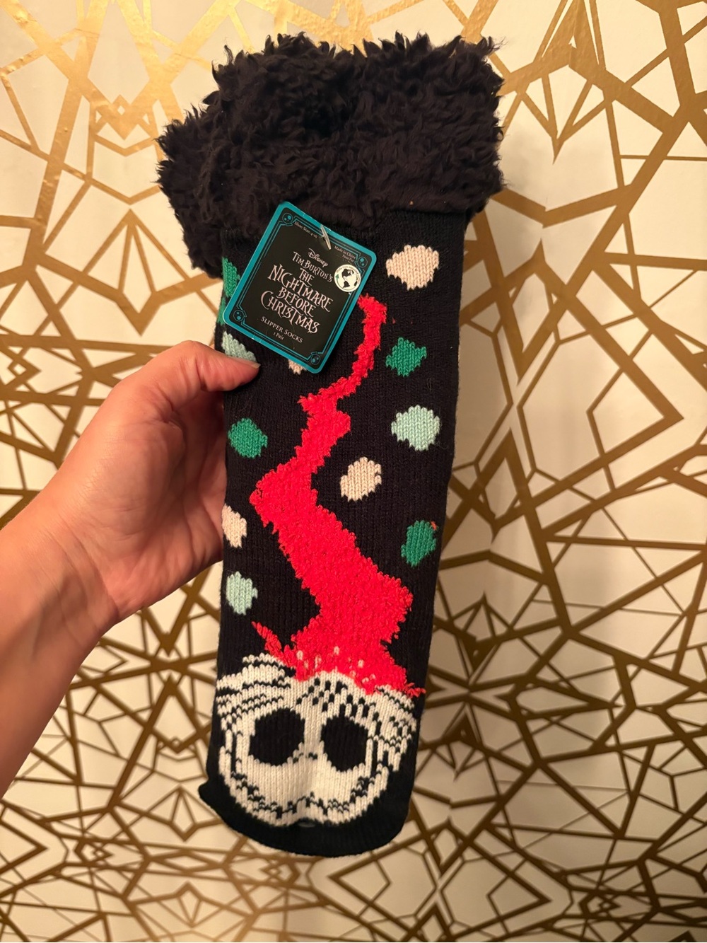 🦄Disney The Nightmare Before Christmas Jack Skellington holiday slipper socks.